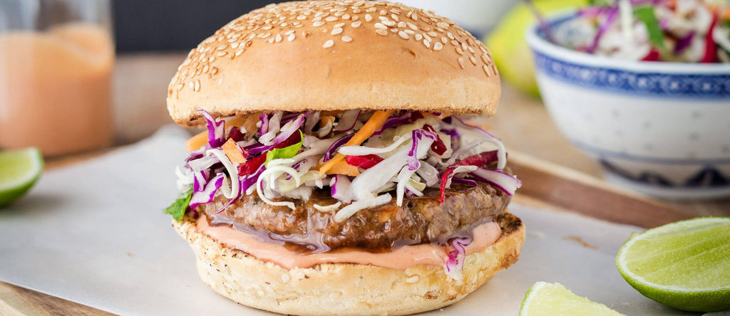 Asian Inspired Big Fry Burgers by Fry's Family Food