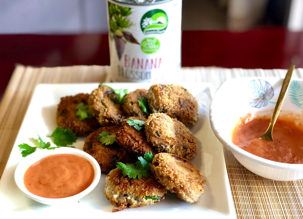 Vegan 'Fish' Fritters with Mayo Dipping Sauce by Tulsi's Vegan Kitchen